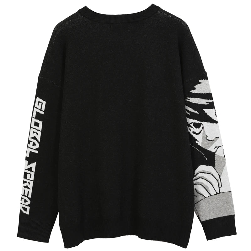 Death Note Knitted Cotton Pullover Sweater